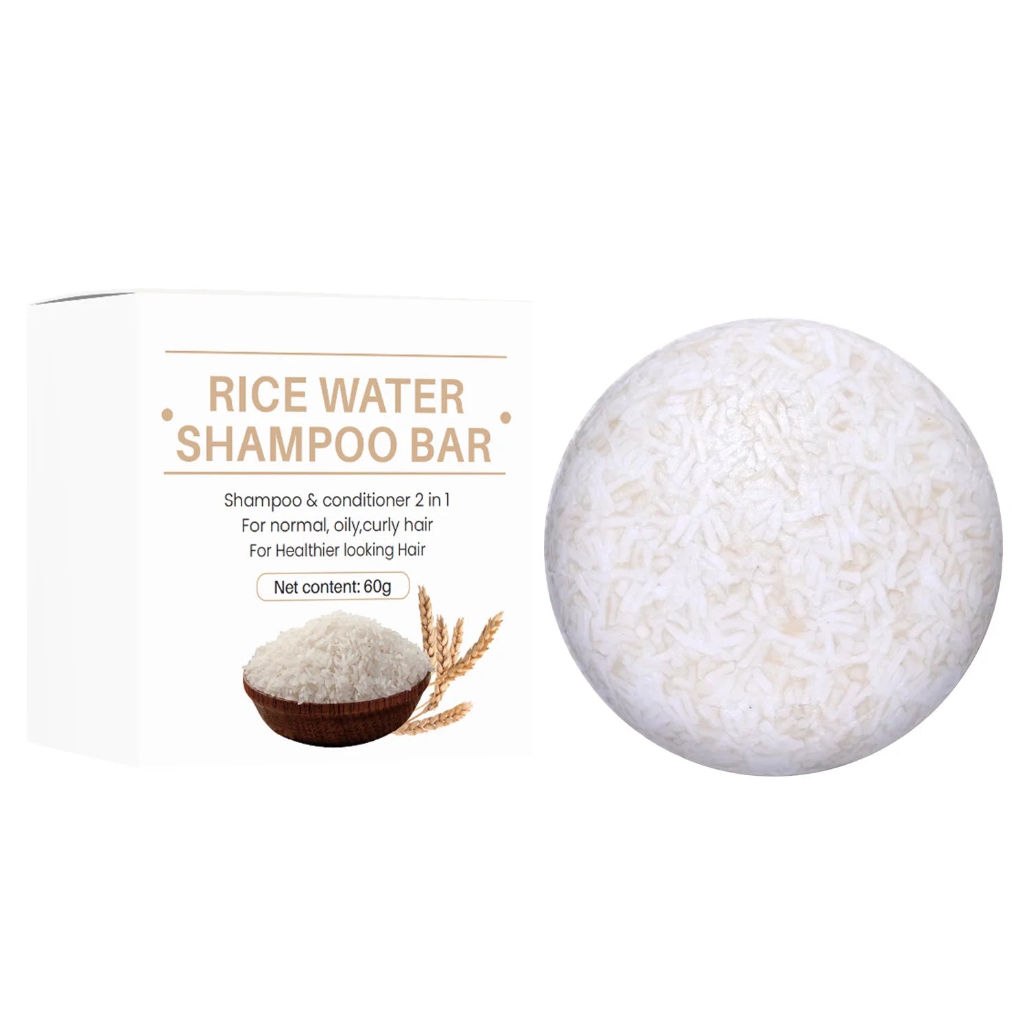 Organic Rice Shampoo Bar – Nourishing Hair Growth & Conditioning Soap