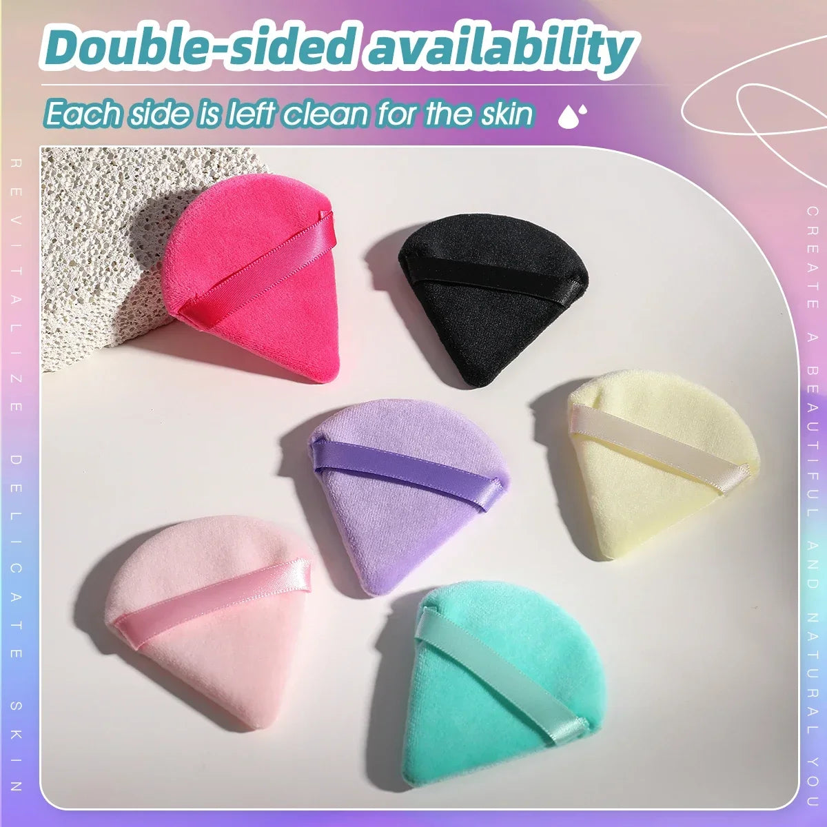 Triangle Velvet Powder Puff – 10/20 Pcs Washable Makeup Sponge Set