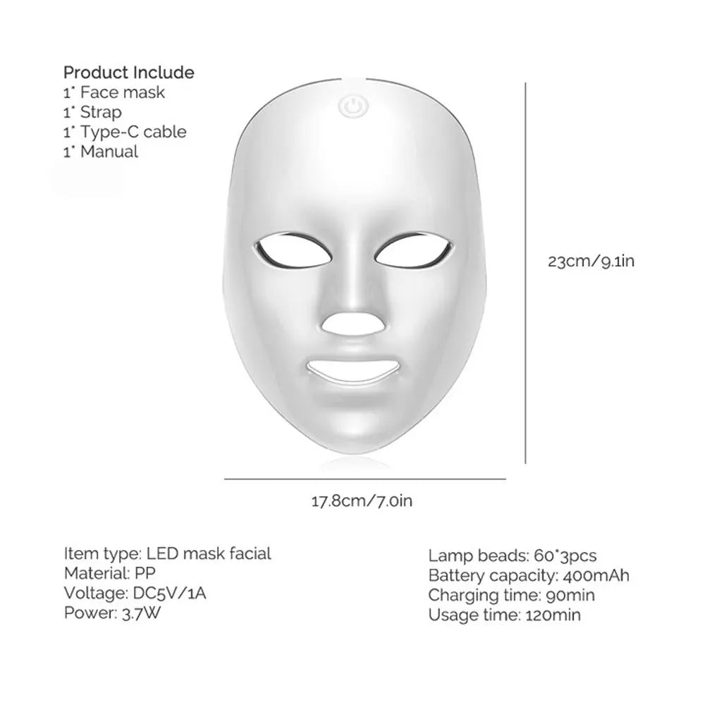 Wireless 7 Colors LED Face Beauty Machine