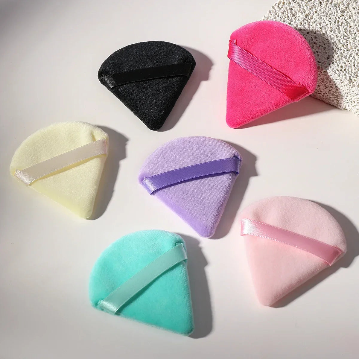 Triangle Velvet Powder Puff – 10/20 Pcs Washable Makeup Sponge Set