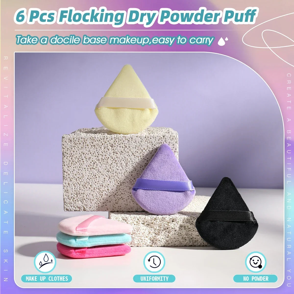 Triangle Velvet Powder Puff – 10/20 Pcs Washable Makeup Sponge Set