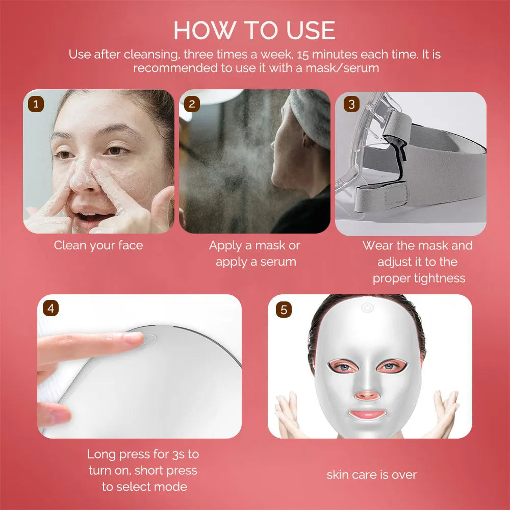 Wireless 7 Colors LED Face Beauty Machine