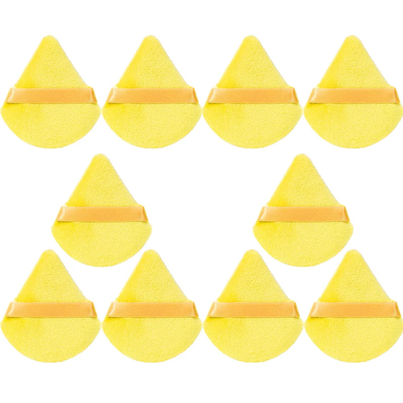 Triangle Velvet Powder Puff – 10/20 Pcs Washable Makeup Sponge Set