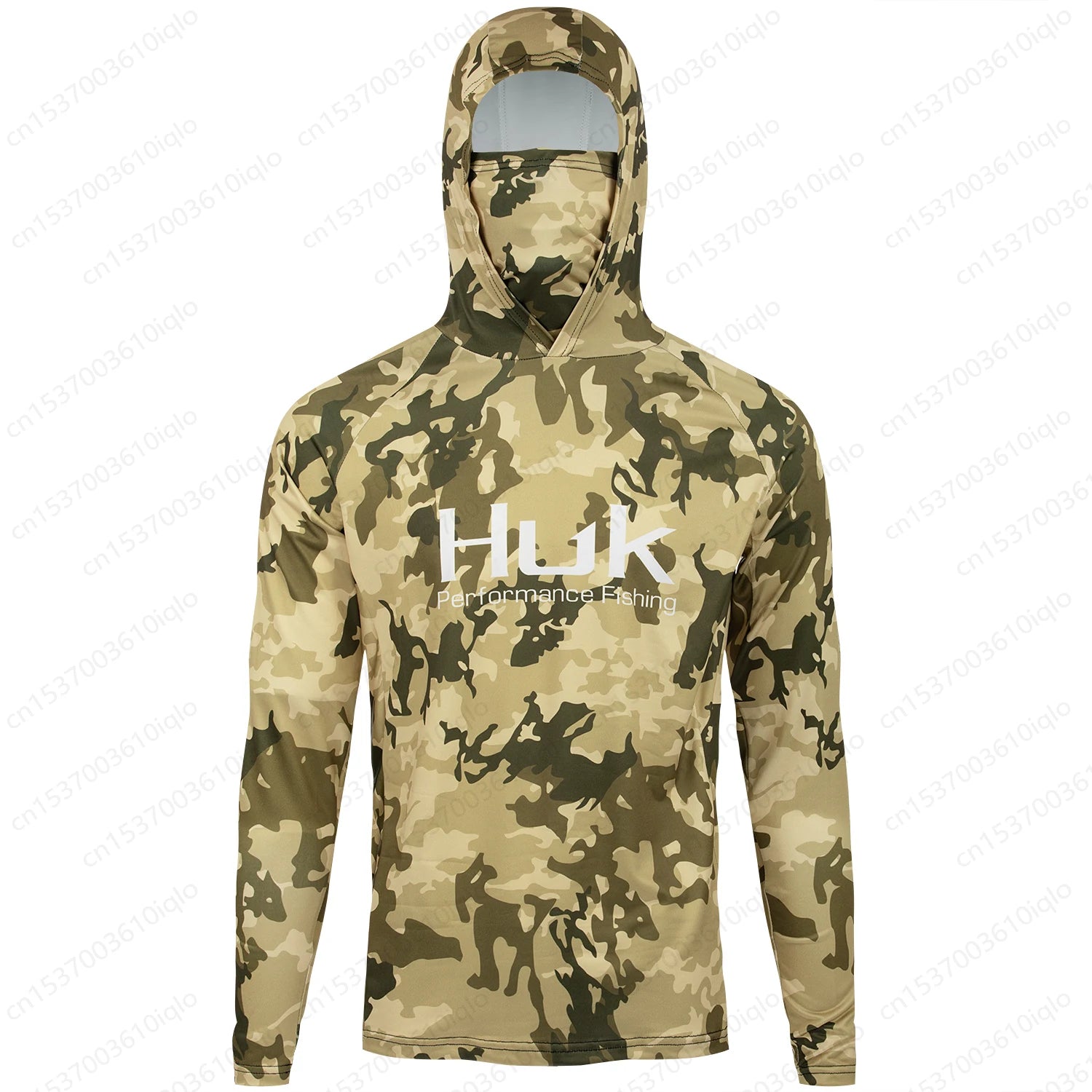 HUK Men’s Hooded Fishing Shirt – UPF 50+ Camouflage Long Sleeve