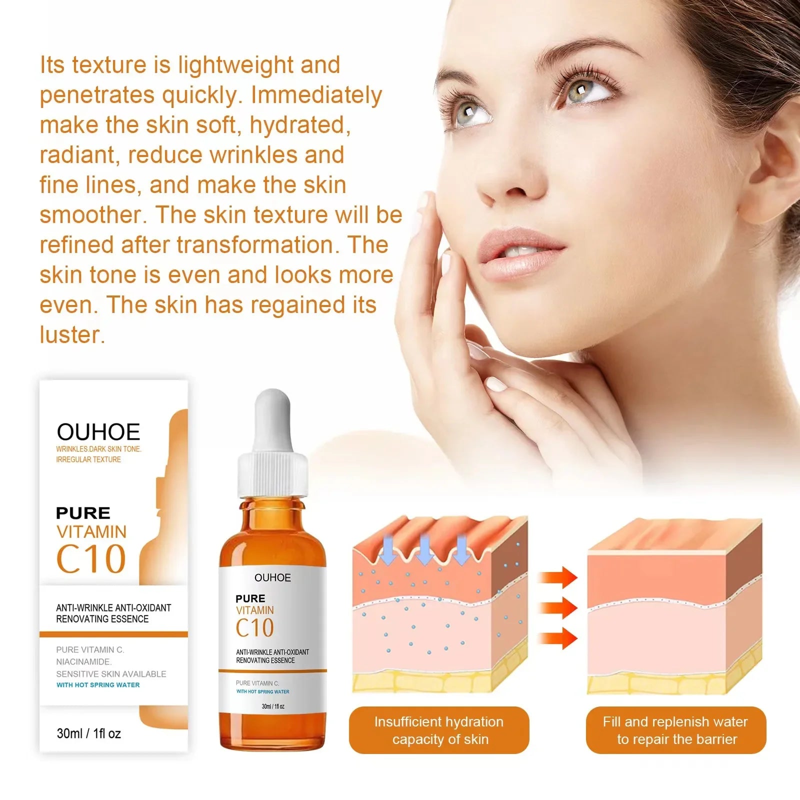 Vitamin C Face Serum – Anti-Wrinkle, Brightening & Firming Essence