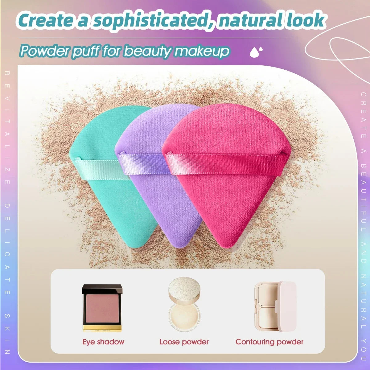 Triangle Velvet Powder Puff – 10/20 Pcs Washable Makeup Sponge Set