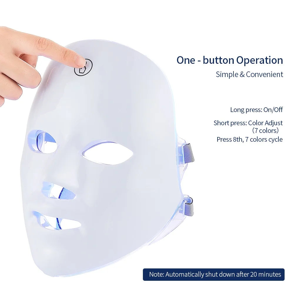 Wireless 7 Colors LED Face Beauty Machine