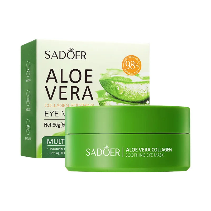 SADOER Collagen & Aloe Vera Eye Mask – 60 Pcs Dark Circle & Eye Bag Treatment