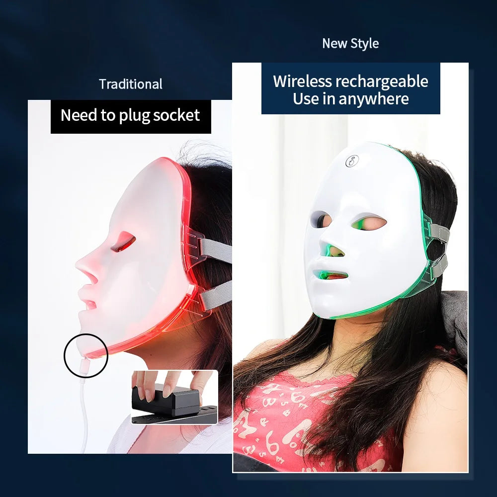 Wireless 7 Colors LED Face Beauty Machine