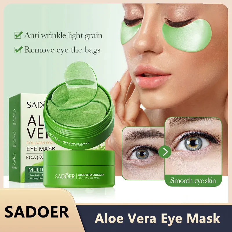 SADOER Collagen & Aloe Vera Eye Mask – 60 Pcs Dark Circle & Eye Bag Treatment