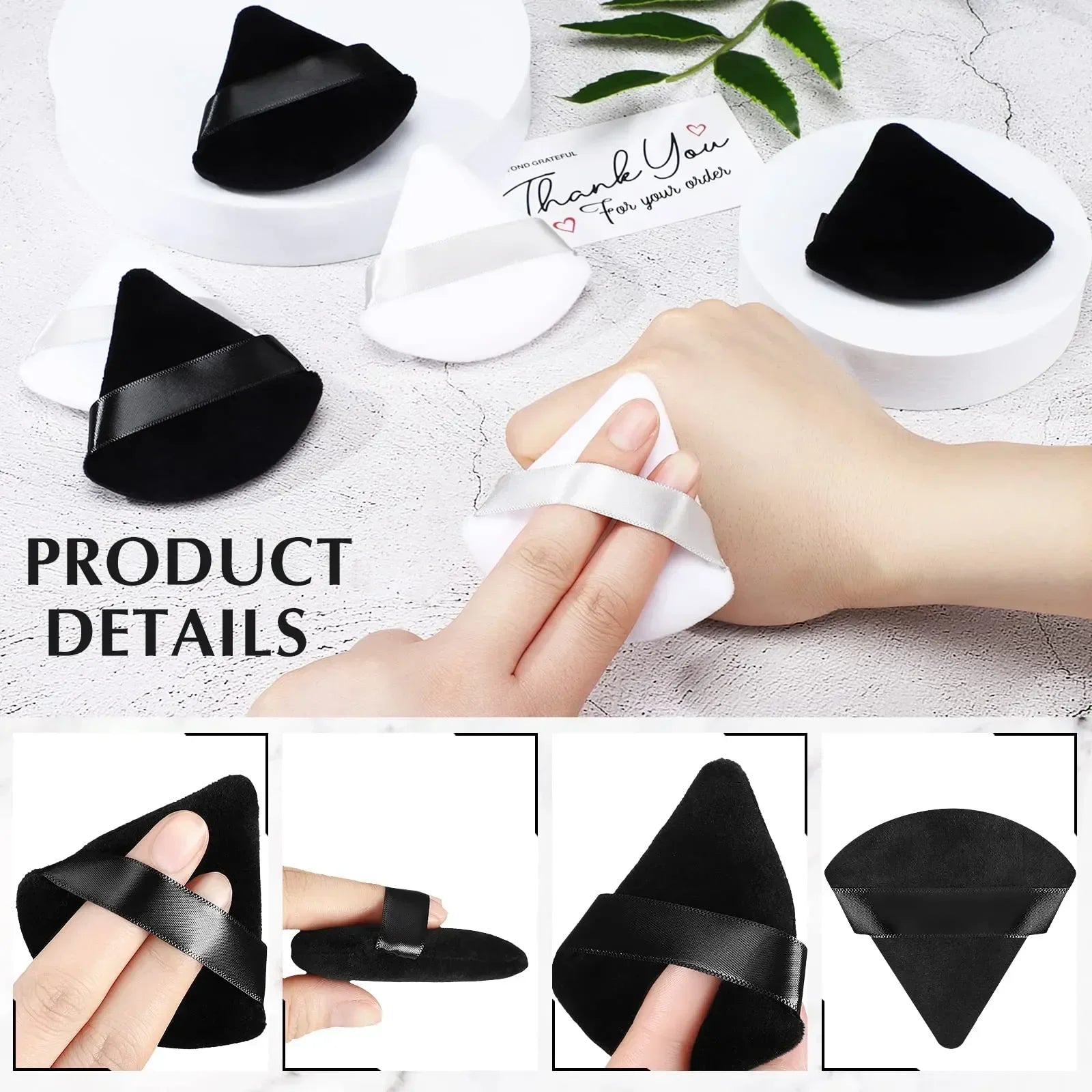 Triangle Velvet Powder Puff – 10/20 Pcs Washable Makeup Sponge Set