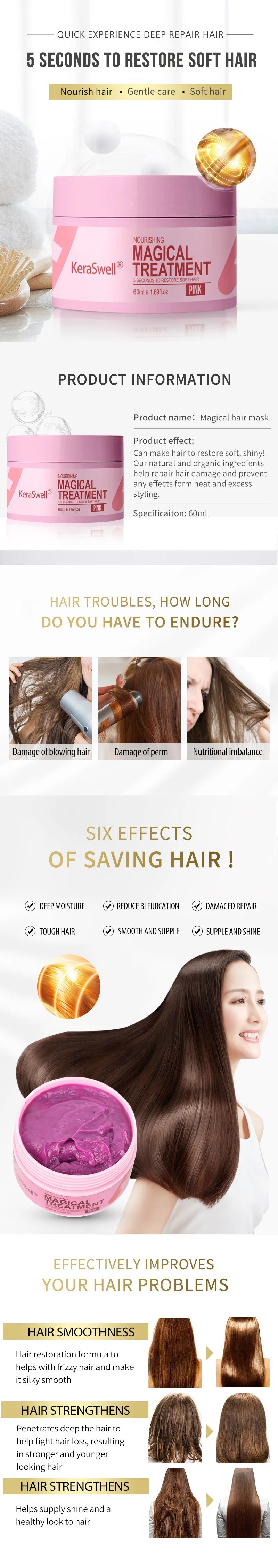 Magical Keratin Hair Mask – 5-Second Repair & Deep Nourishing Treatment