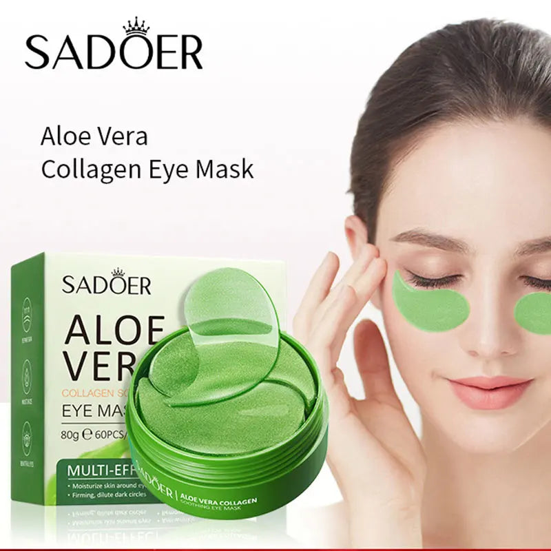 SADOER Collagen & Aloe Vera Eye Mask – 60 Pcs Dark Circle & Eye Bag Treatment