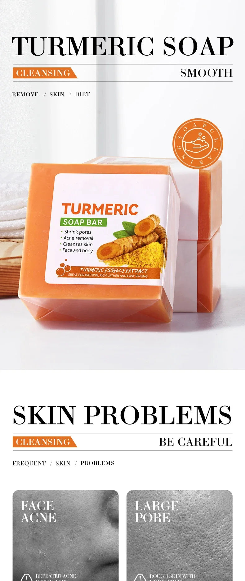 Handmade Turmeric Soap – Brightening & Deep-Cleansing Body Bar