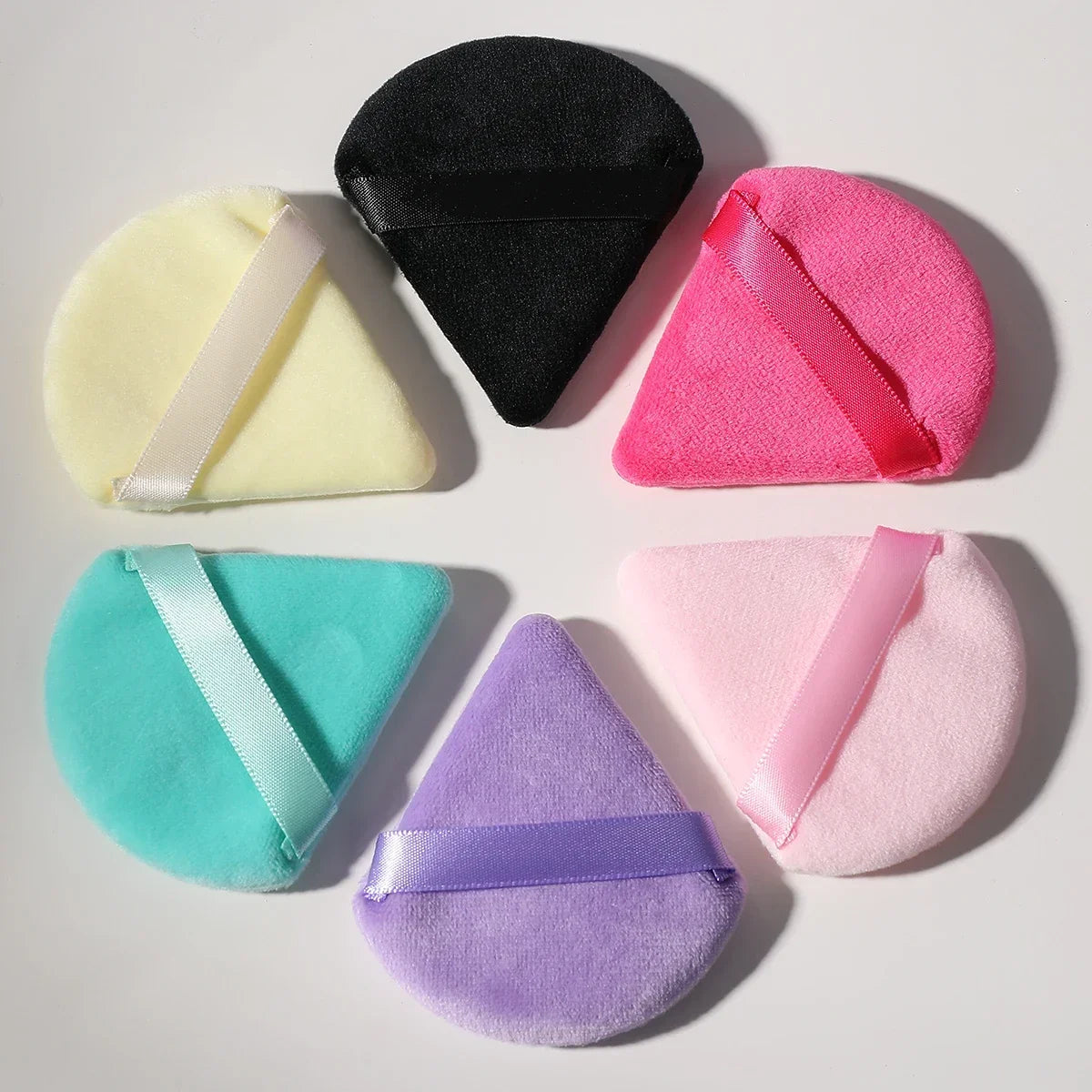 Triangle Velvet Powder Puff – 10/20 Pcs Washable Makeup Sponge Set