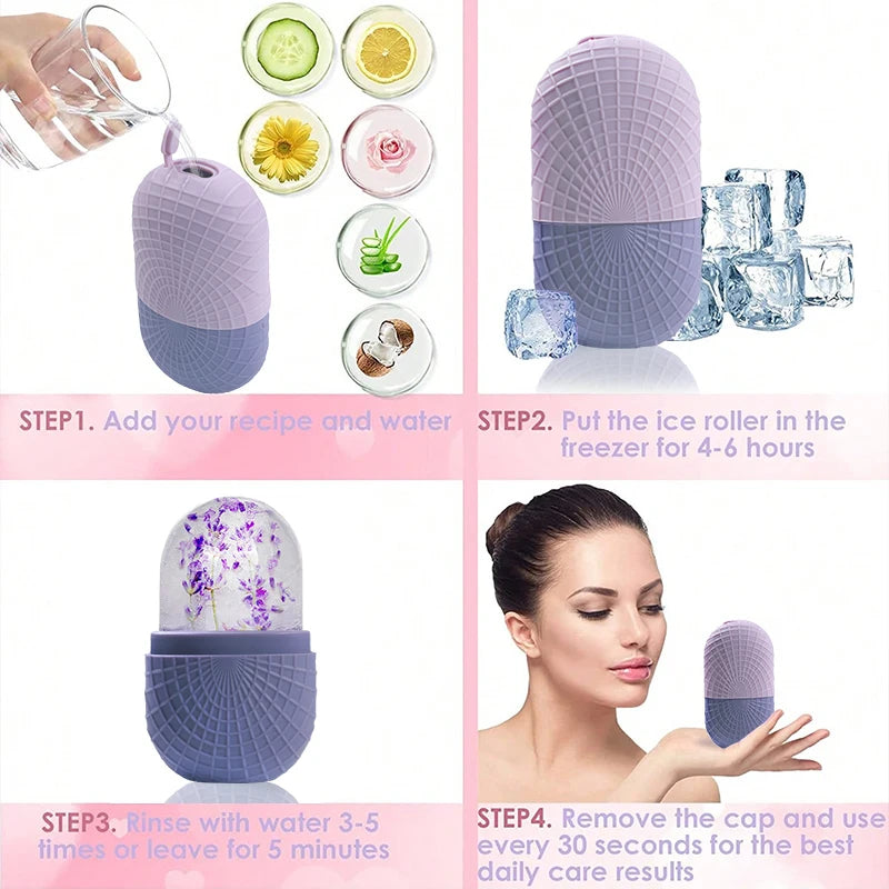 Face & Eye Ice Roller – Reusable Silicone Skin Care Tool
