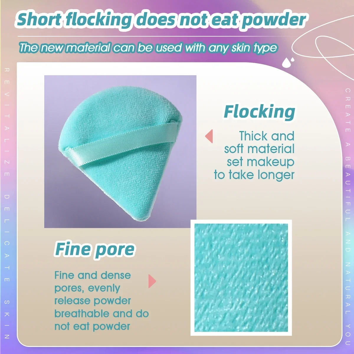 Triangle Velvet Powder Puff – 10/20 Pcs Washable Makeup Sponge Set